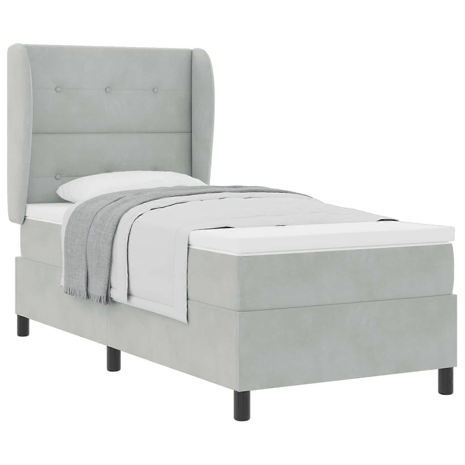 vidaXL Boxspringbed met matras Lichtgrijs 200 x 80 cm Polyester