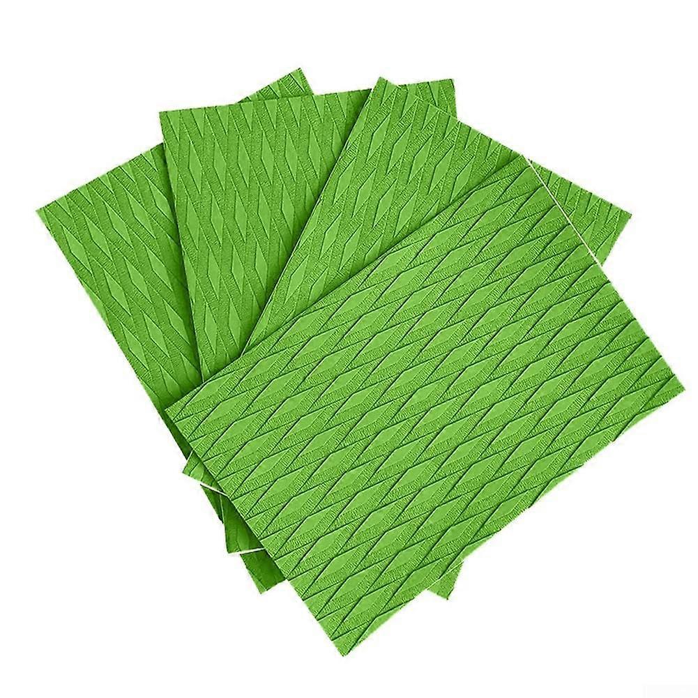 Surfboard Traction Pads NonSlip Groove Pattern Grip Wax Deck 4pcs Green