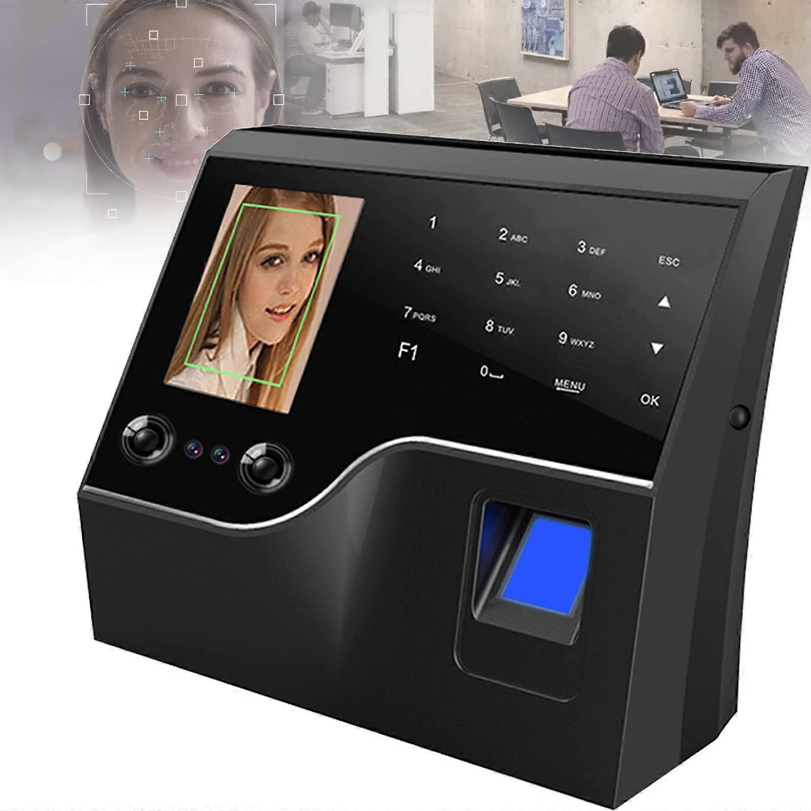 Fingerprint Time Attendance Machine with Face Recognition, Large Capacity Biometric Time Clock for Small Business