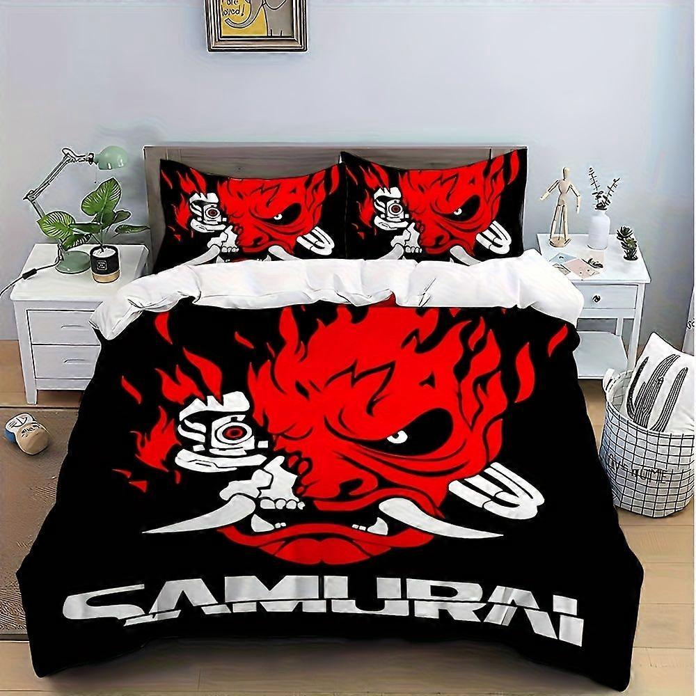 3pcs Cyberpunk Anime Printed Bedding Set
