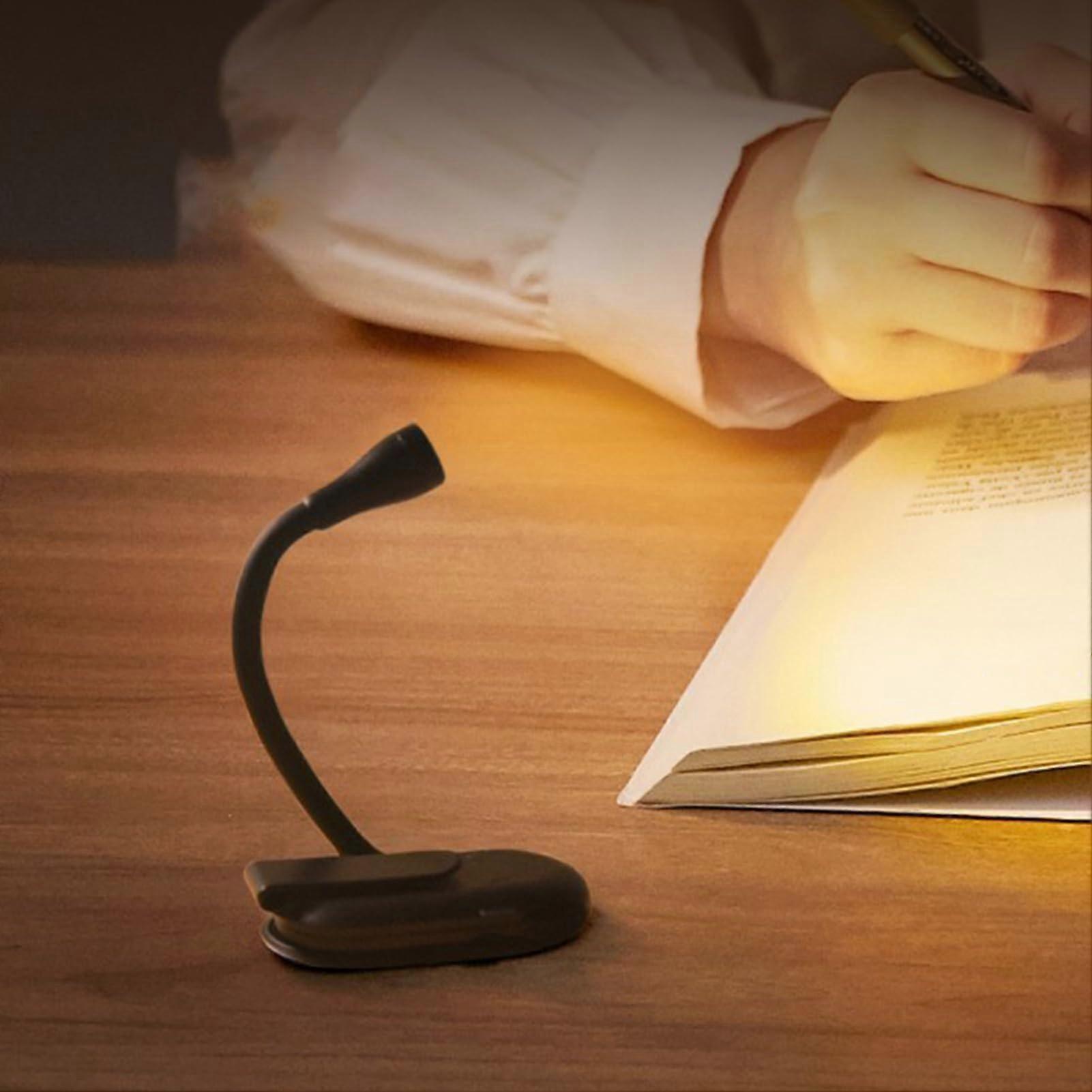 Book Reading Light with Adjustable Brightness, USB Rechargeable Clip On Lamp for Bed, Travel, Study