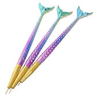 Mermaid Line Nagelpinsel für präzises Zeichnen, 3-teiliges Stiftset
