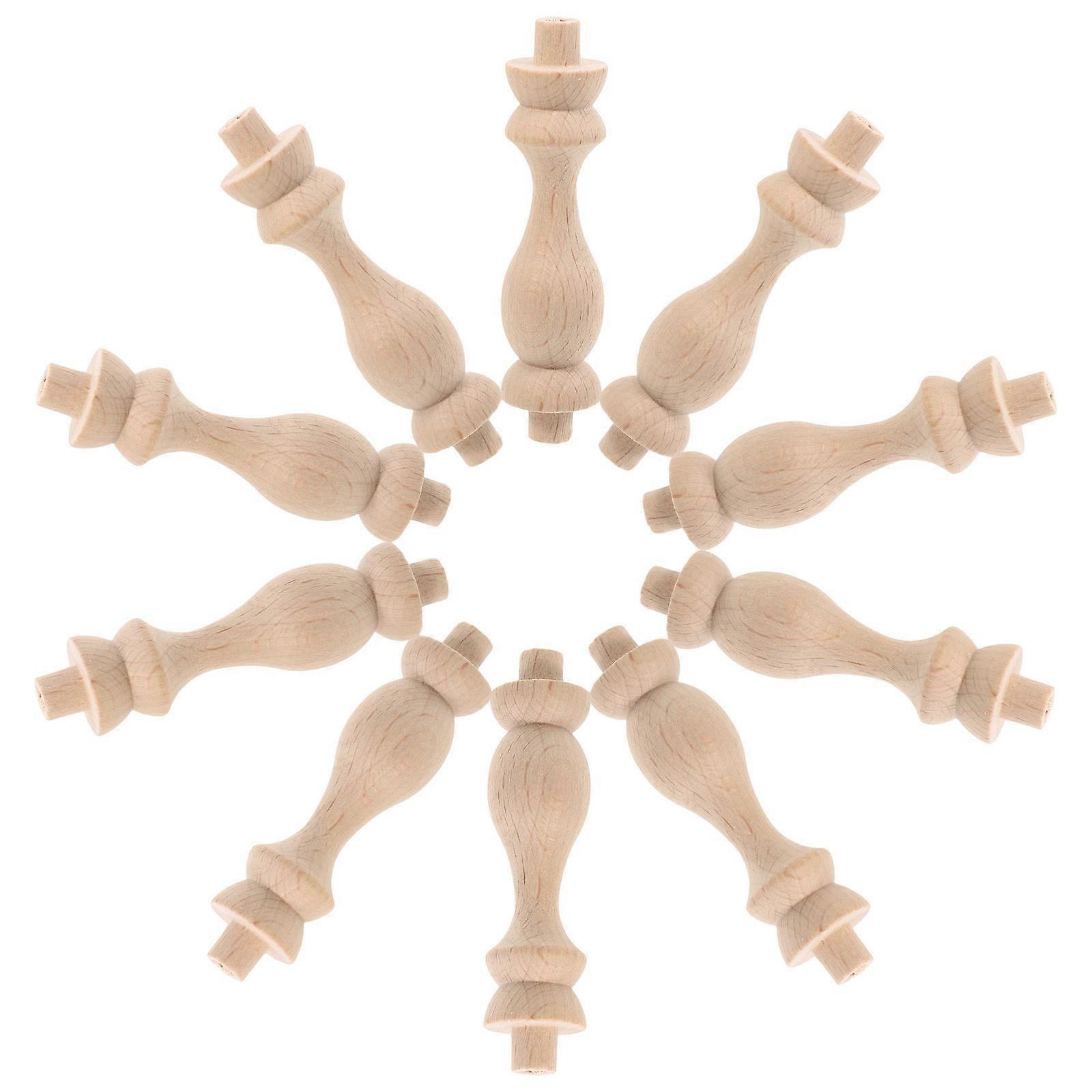 Wood Stair Spindles for Home 10Pcs Unpainted Solid Wood Baluster