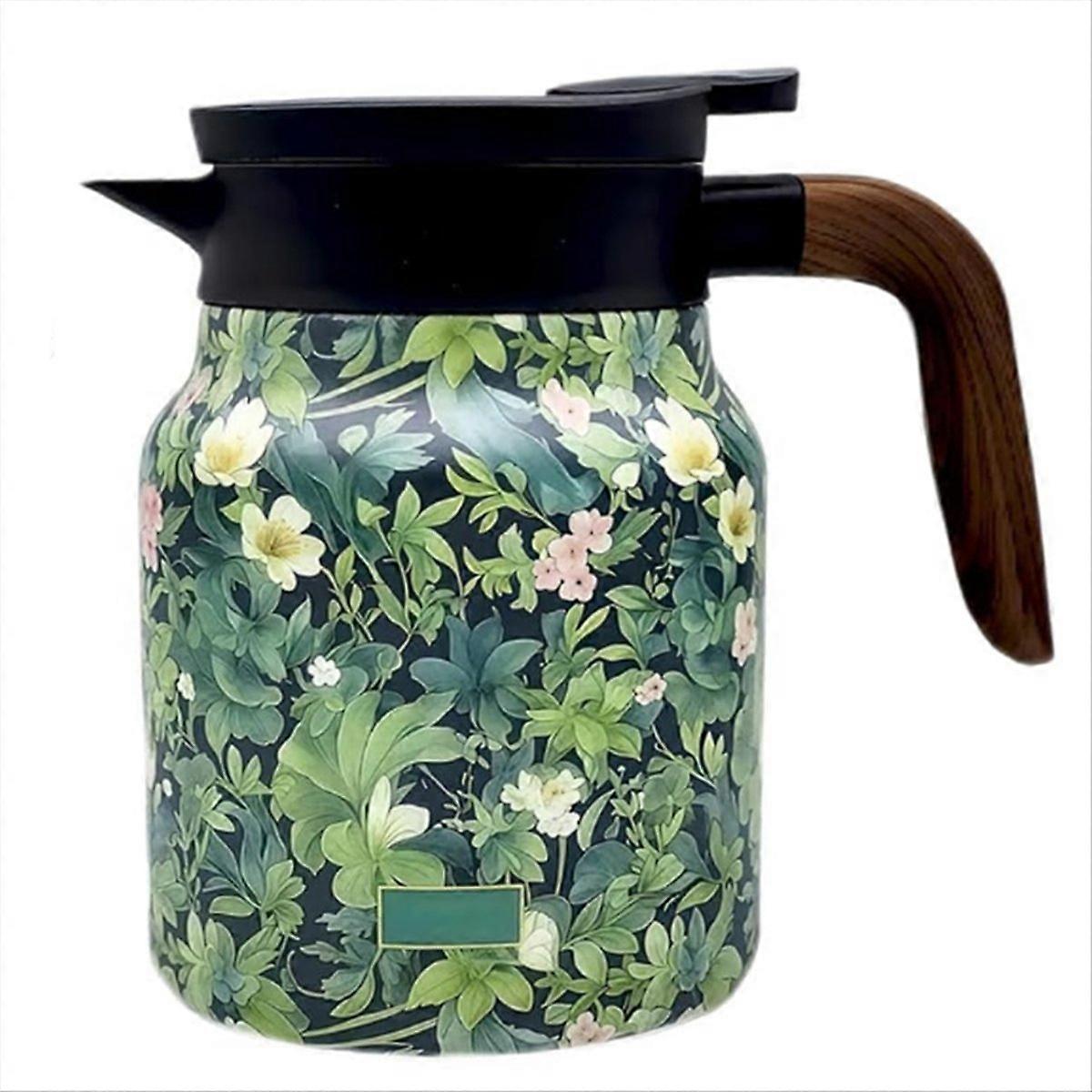 Vintage Floral Pattern Tea Built-in Infuser Green