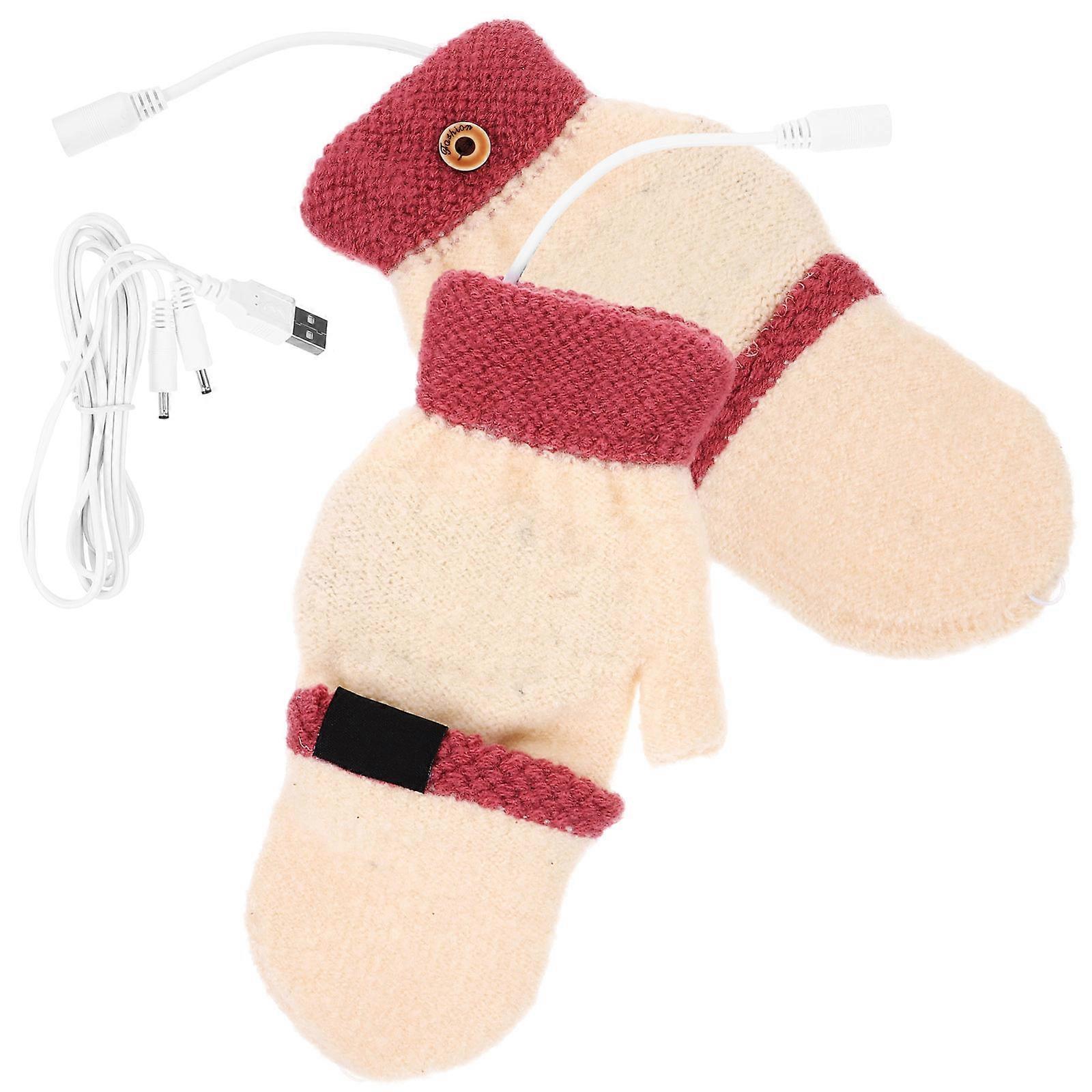 USB Heated Gloves Gloves Woolen for Typing 1Pair