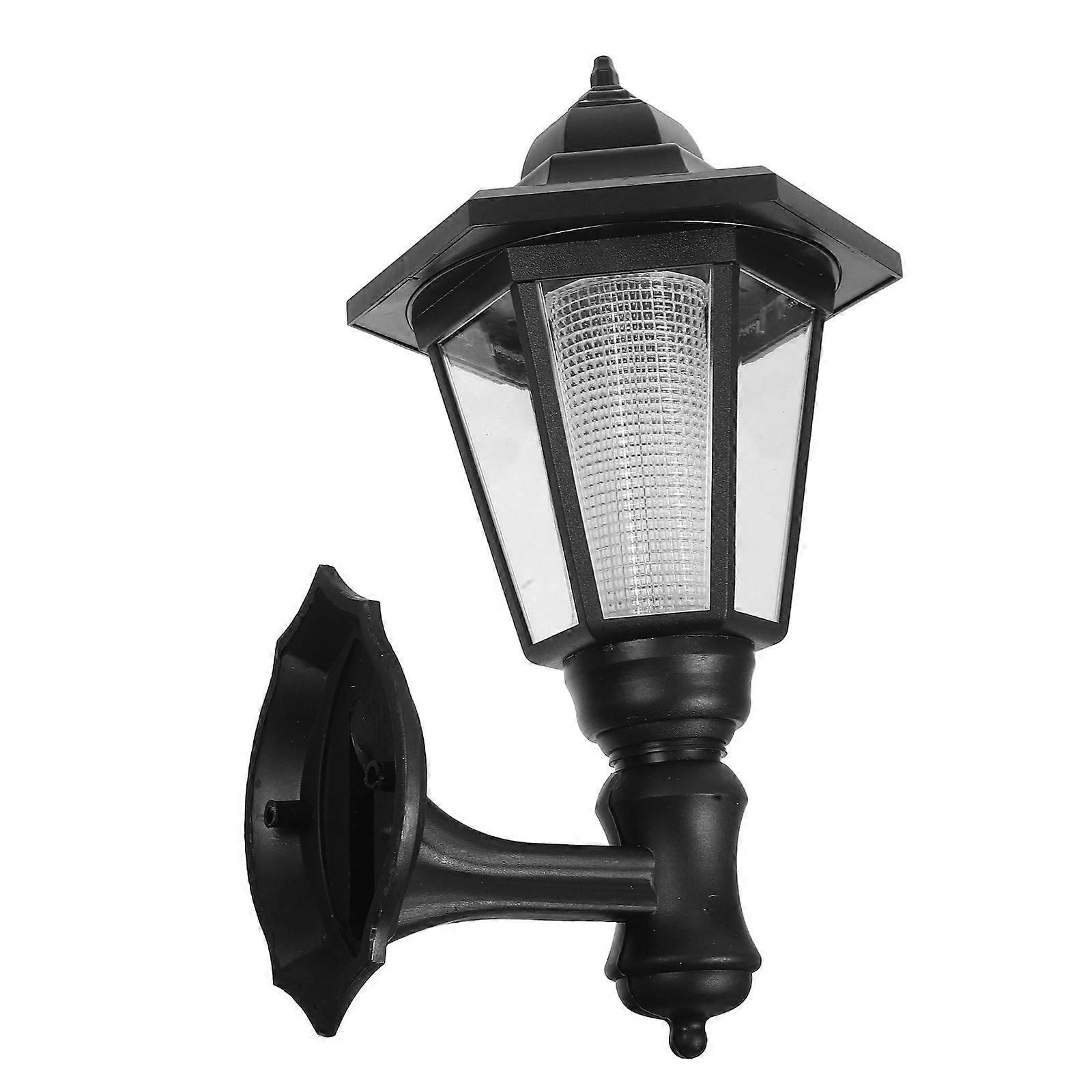 Solar Powered Wall Light Hexagon Outdoor Lamp for Lighting Use Black