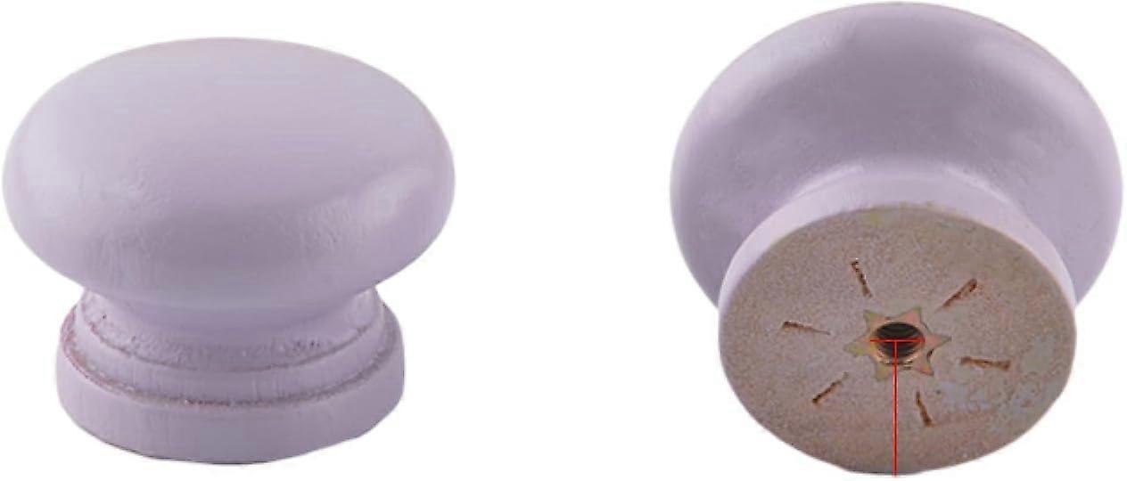 Wooden Drawer Knobs 8 Pack Solid Wood Round Cabinet Handles Vintage Style Smooth Finish