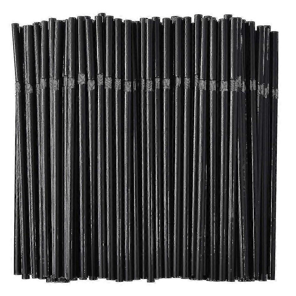 500/200/100pcs Flexible Bendy Black Drinking Straws Plastic Disposable Straws-h