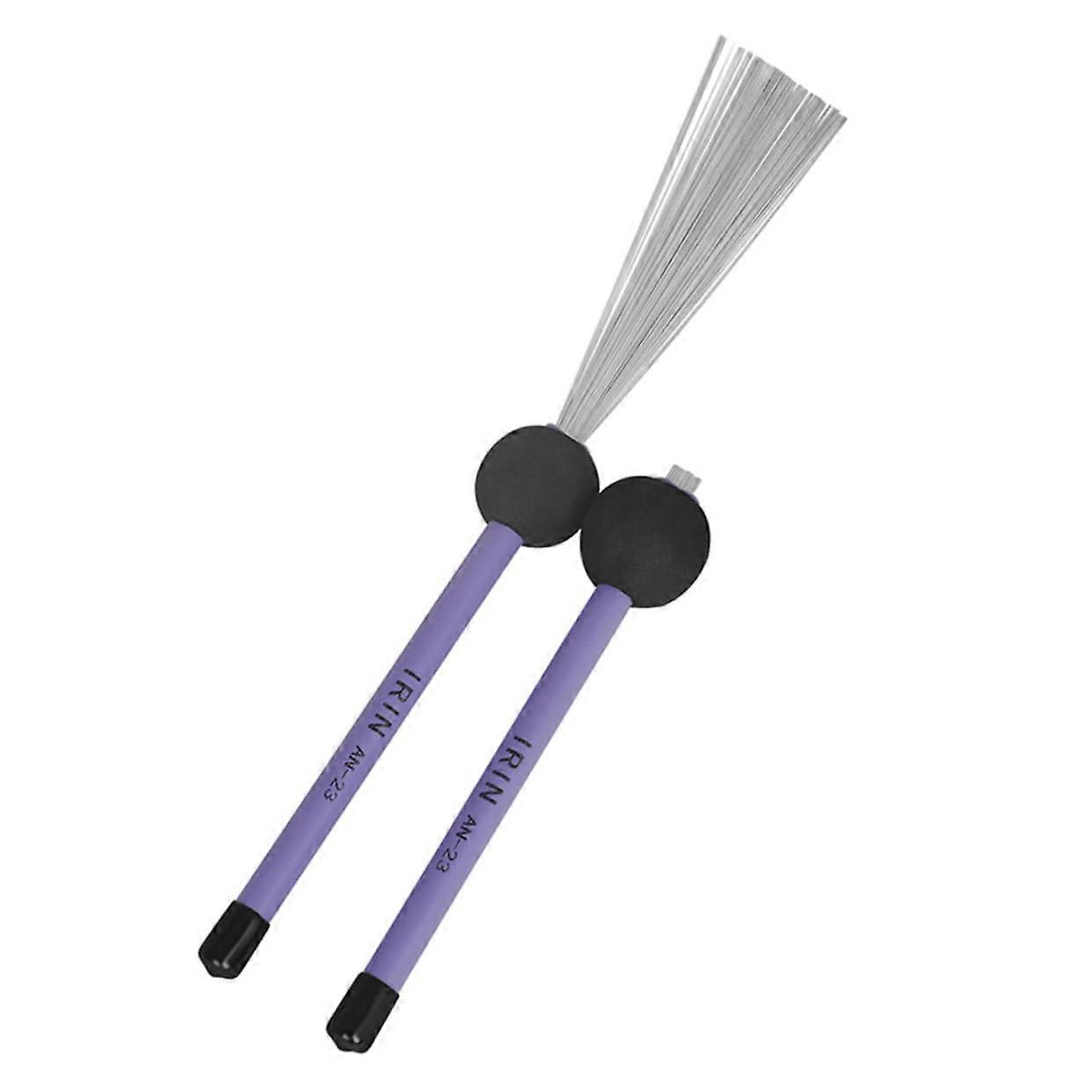 Jazz Drum Brushes Retractable Stainless Steel Wire Set with Adjustable Spread for Percussion