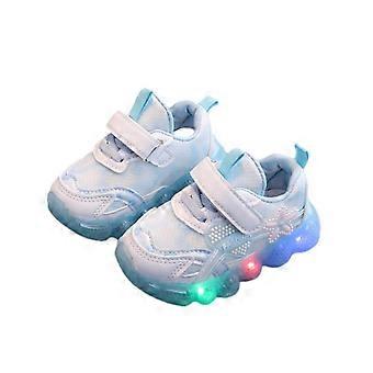 Sneakers voor peutermeisjes, LED-verlichte hardloopschoenen, lichtgevende sportschoenen, blauw