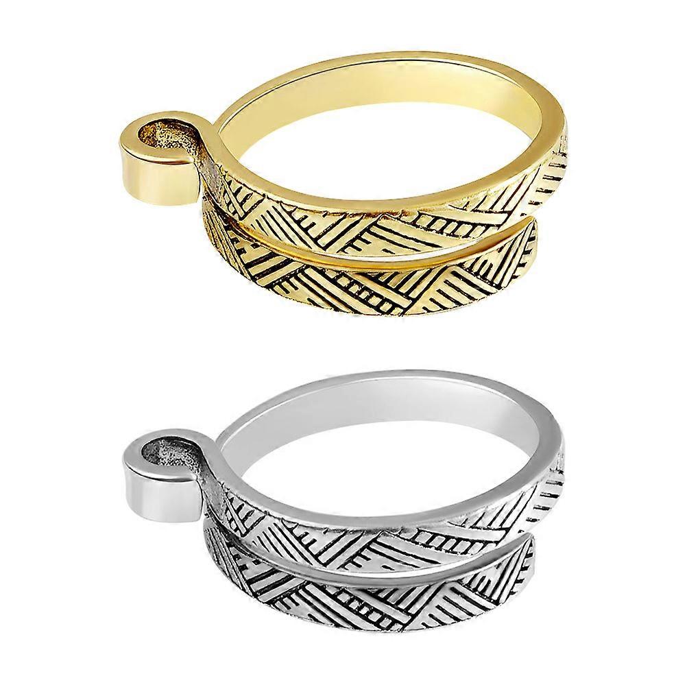 Adjustable Yarn Rings Copper Tool for Knitting Use 2Pcs Ring Type Knitting Loops