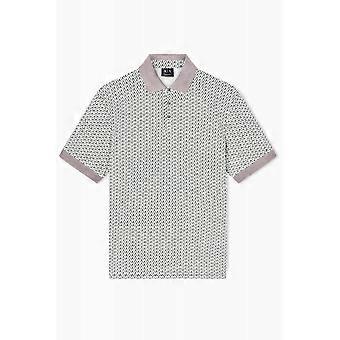 Men's Armani Exchange | Ax Xm002015 Af10366 Repeat All-over Logo Design Polo T-shirt - Grey/beige