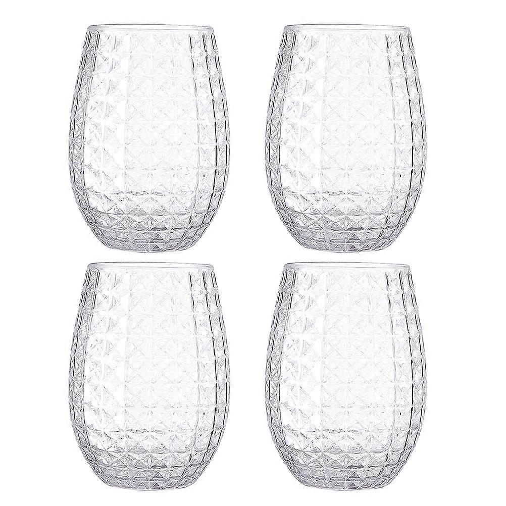 Transparent Plastic Wine Cup for Home Use 4Pcs Multi-Function Beverage Cup