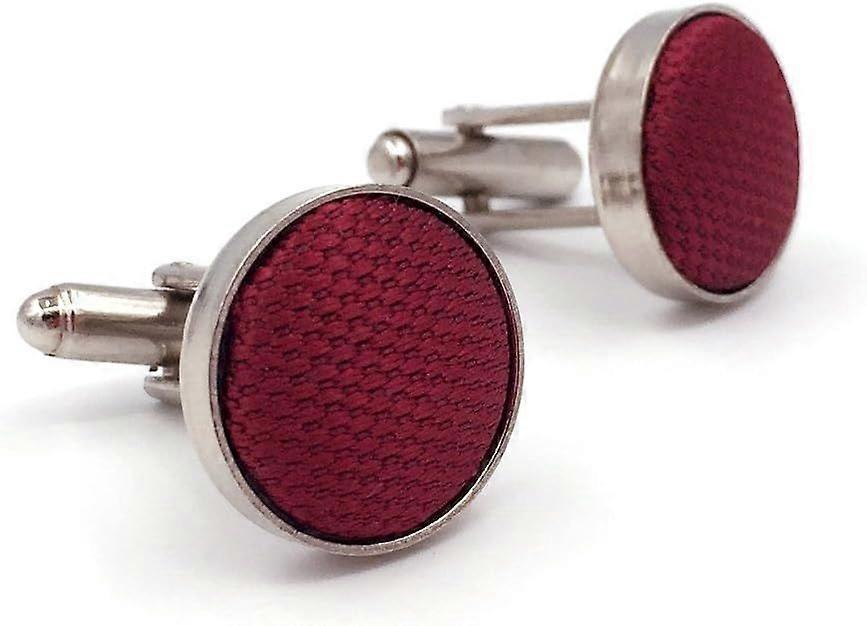 Solid Color Red Burgundy Wedding Silk Matching Cufflinks
