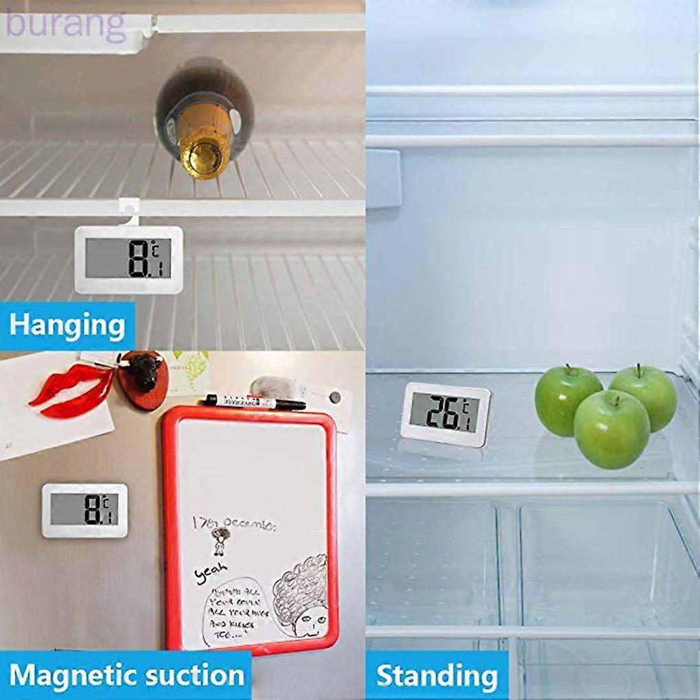 Digital refrigerator wall-mounted thermometer with LCD display, waterproof/on/off function, freezer compartment thermometer