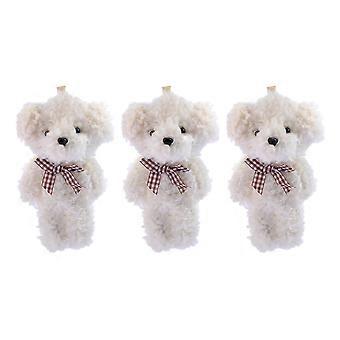 Keyring Ornaments Pendant Cartoon Dog Shaped Key Chain For Women Teens Girls Portable Design Beige 3Pcs