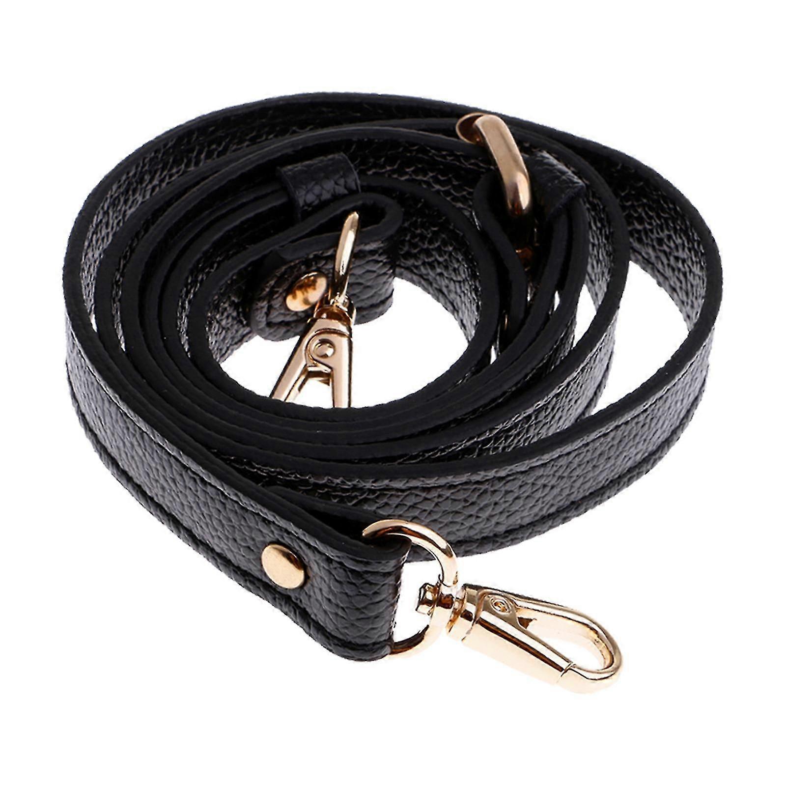 Adjustable Genuine Leather Shoulder Bag Strap Handle Replacement Black