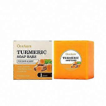 Organic Turmeric Soap Bar for Face & Body, Hydrating & Nourishing, Gentle Cleansing for Radiant Skin, 100g,x
