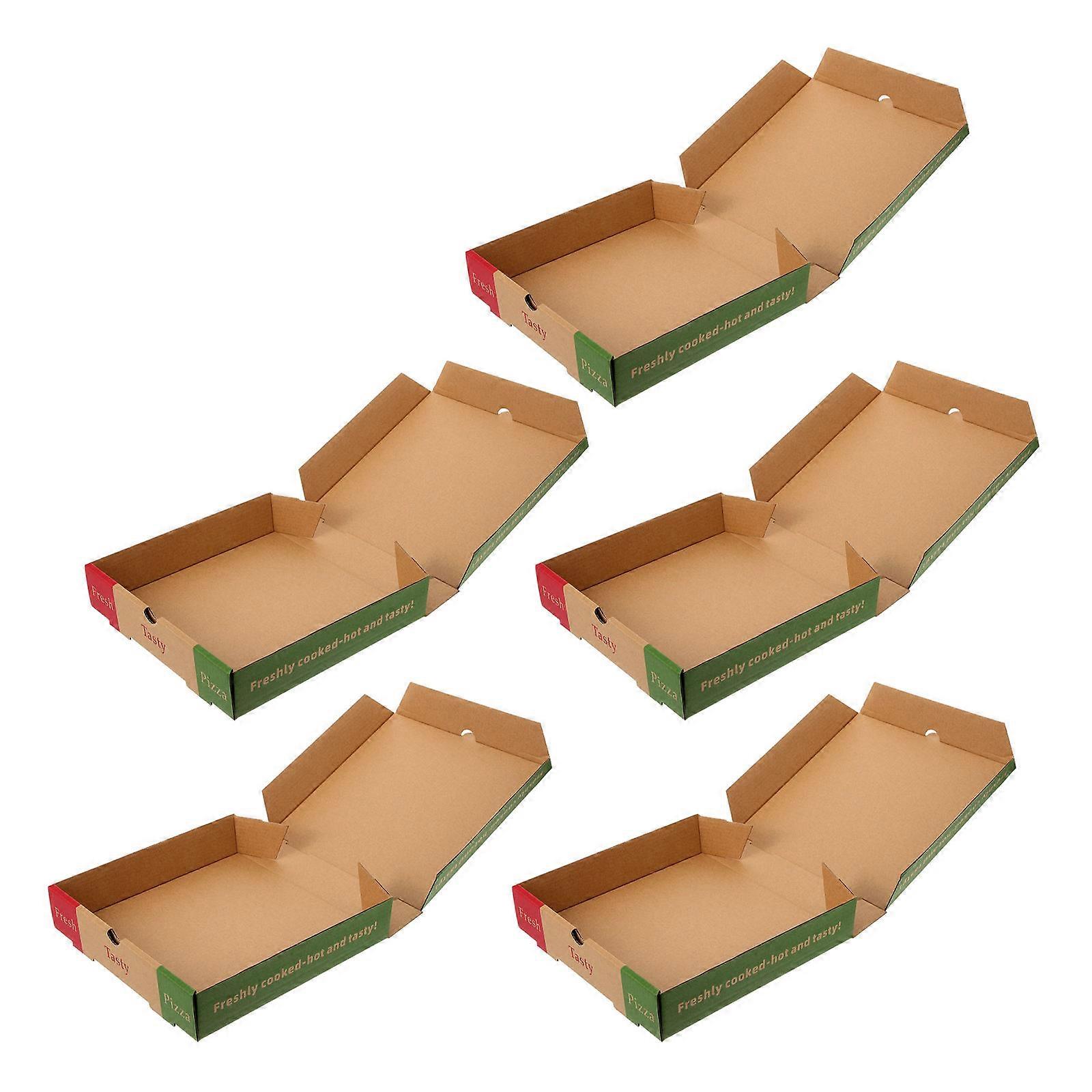 Paper Pizza Boxes Folding Pizza Packaging Boxes for Restaurants 5Pcs Multi