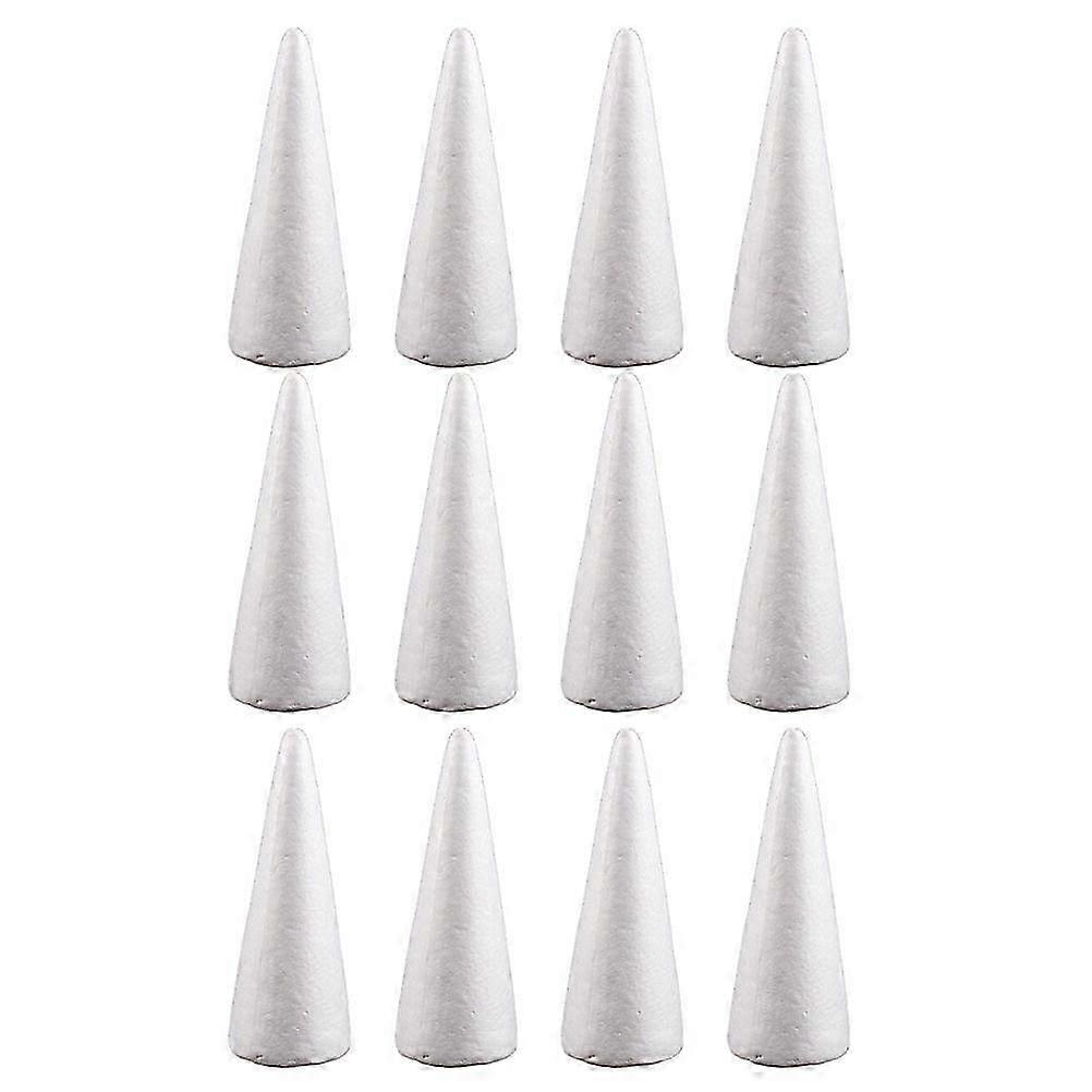 White Solid Polystyrene Foam Cone for Clay Accessories DIY 24Pcs