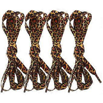 2 paires de lacets plats classiques cravates de chaussures créatives accessoires de chaussures cool (léopard)
