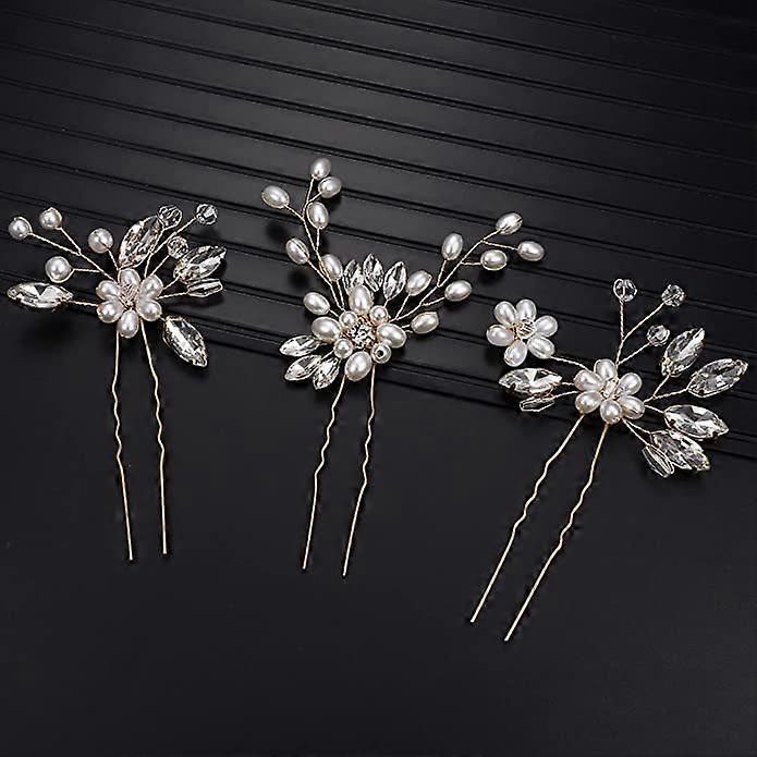 Three-Piece Irregular Crystal Hairpin Set Headwear Accessory Kit
