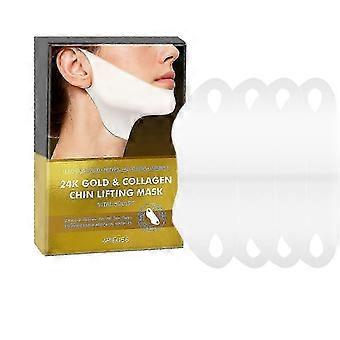 4 Pack V Line Lifting Mask with 24K Gold and Collagen for Face and Neck, AntiAging Jawline Care