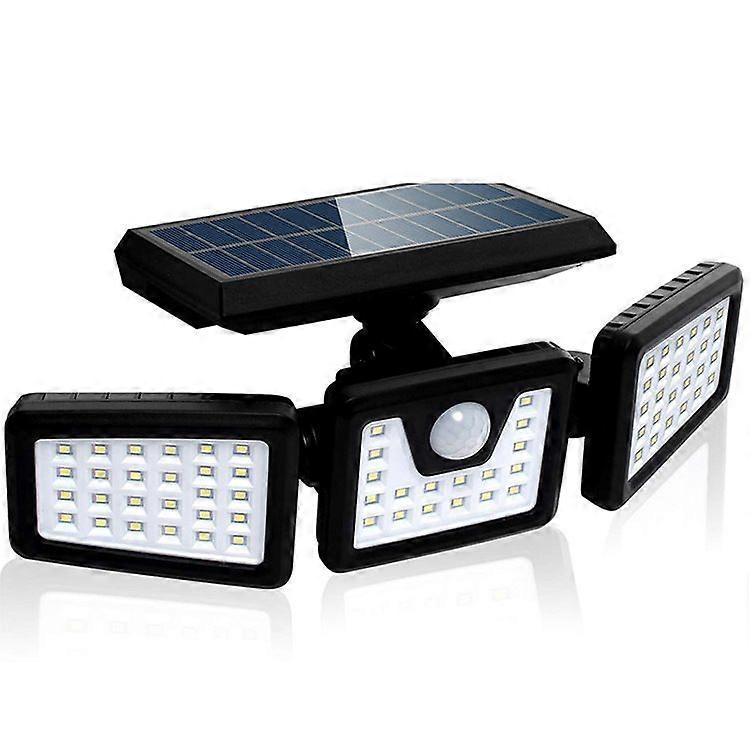 Solar Security Lights, 3 Head Motion Sensor Lights Adjustable 70Led