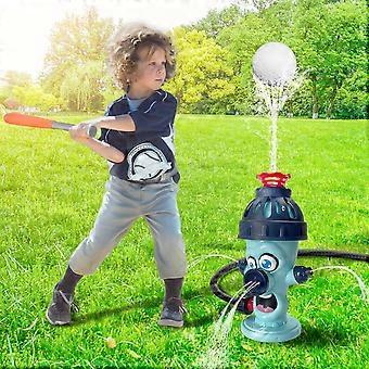 Sprinkler Tee Ball Set compatible Kids,Fire Hydrant Sprinkler Toy with Baseball Play Set,2 Balls,Fun Summer Play Water Toys compatible Backyard Lawn G