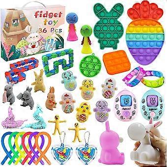 Easter Basket Stuffers for Kids, 36PCS Easter Toys for Easter Hunt, Easter Gifts with Sensory Fidget Pack, Easter Theme Party Favors for Teens Toddler