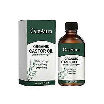 100% Pure Organic Cold Pressed Castor Oil,  Extra Virgin Nourishing Oil For Hair Growth Eyelashes Eyebrows Brightening Body Skin Care, 100ML/3.38 FL.O