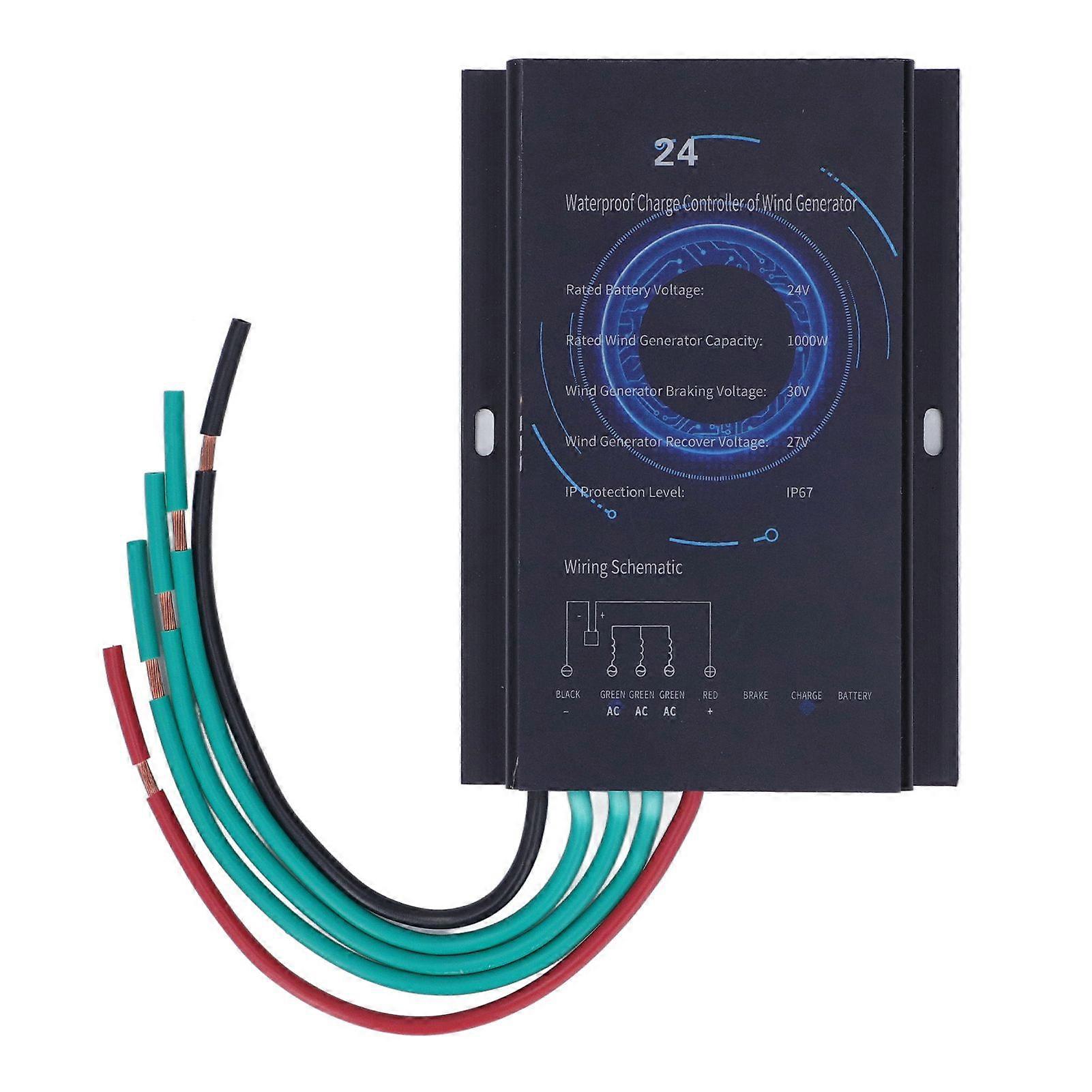 Hybrid Wind Controller Automatic Charging Aluminum Alloy Shell Wind Generator Controller 1000W 24V