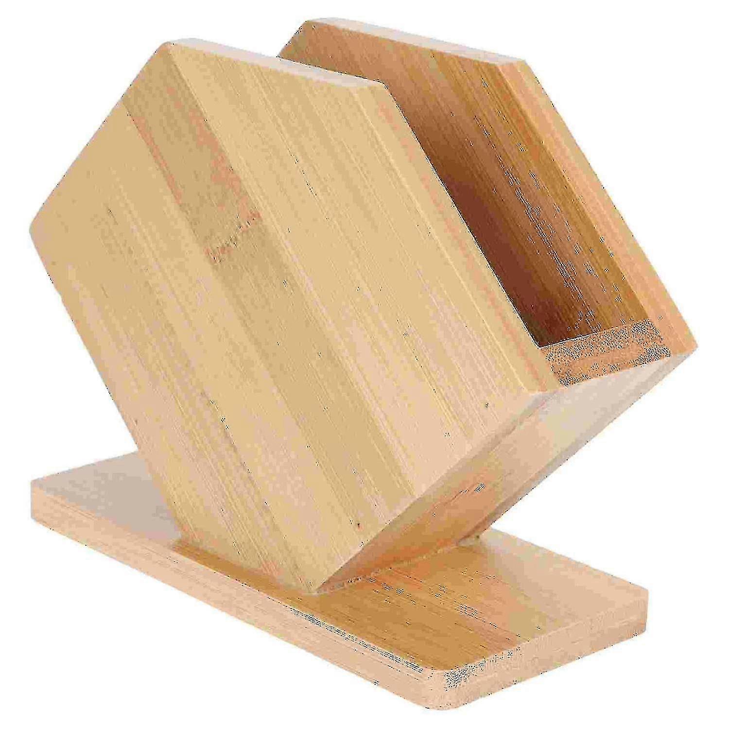 1pc Desktop Tissue Holder Bamboo Rack Coffee