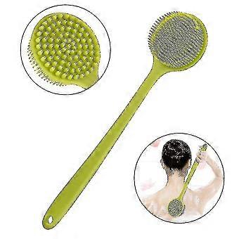Back Brush,ultra-soft Silicone Shower Brush With Long Handle For Bath Or Shower, Body Brush With Long Handle For Woman And Man (green)