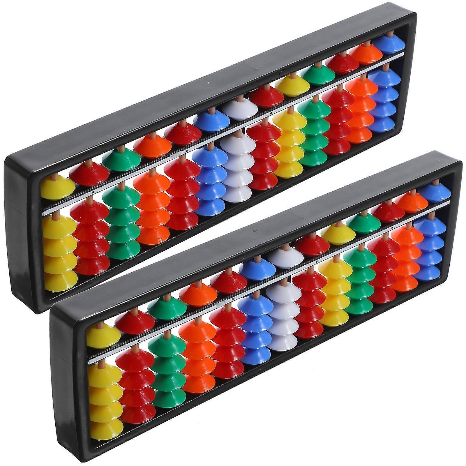 2pcs Chinese Plastic  Abacus for Math Practical Calculating Chinese Abacus Educational Math Learning Abacus