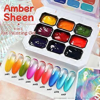 Gel Nail Art Tap-On Polish with Highly Saturated Colors and Blush Gradient Design for Long-Lasting Shiny Nails