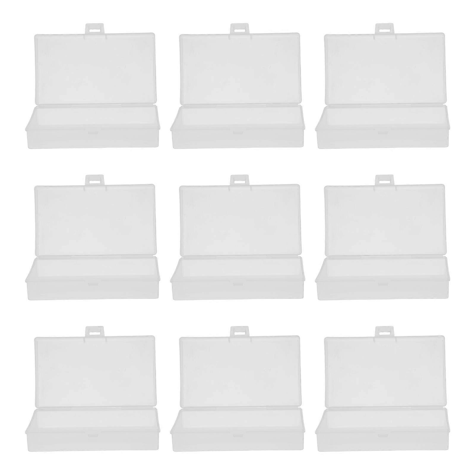Small Plastic Containers Mini Clear Storage Boxes with Hinged Lids 12Pcs