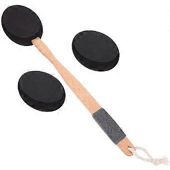 Back Brush for Lotion Application Wood Handle Body Scrubber 3Sets