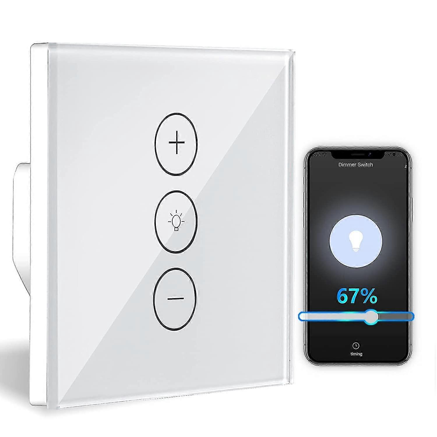 Dimmer Switch, Percentage Function Wifi Dimmer With Timer Function, Wlan Voice App Control Dimmer