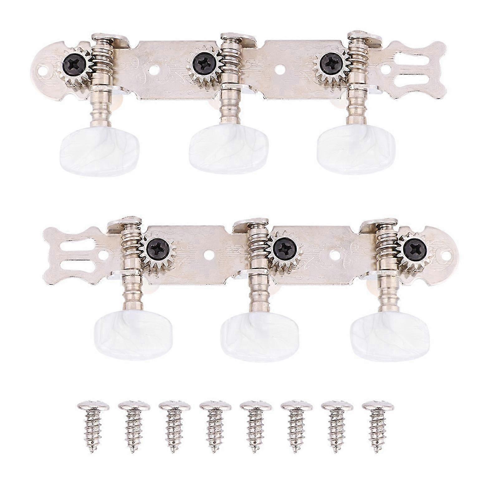 3+3 AcrylicClassical Guitar String Tuning Peg Tuners Machine Heads Silver