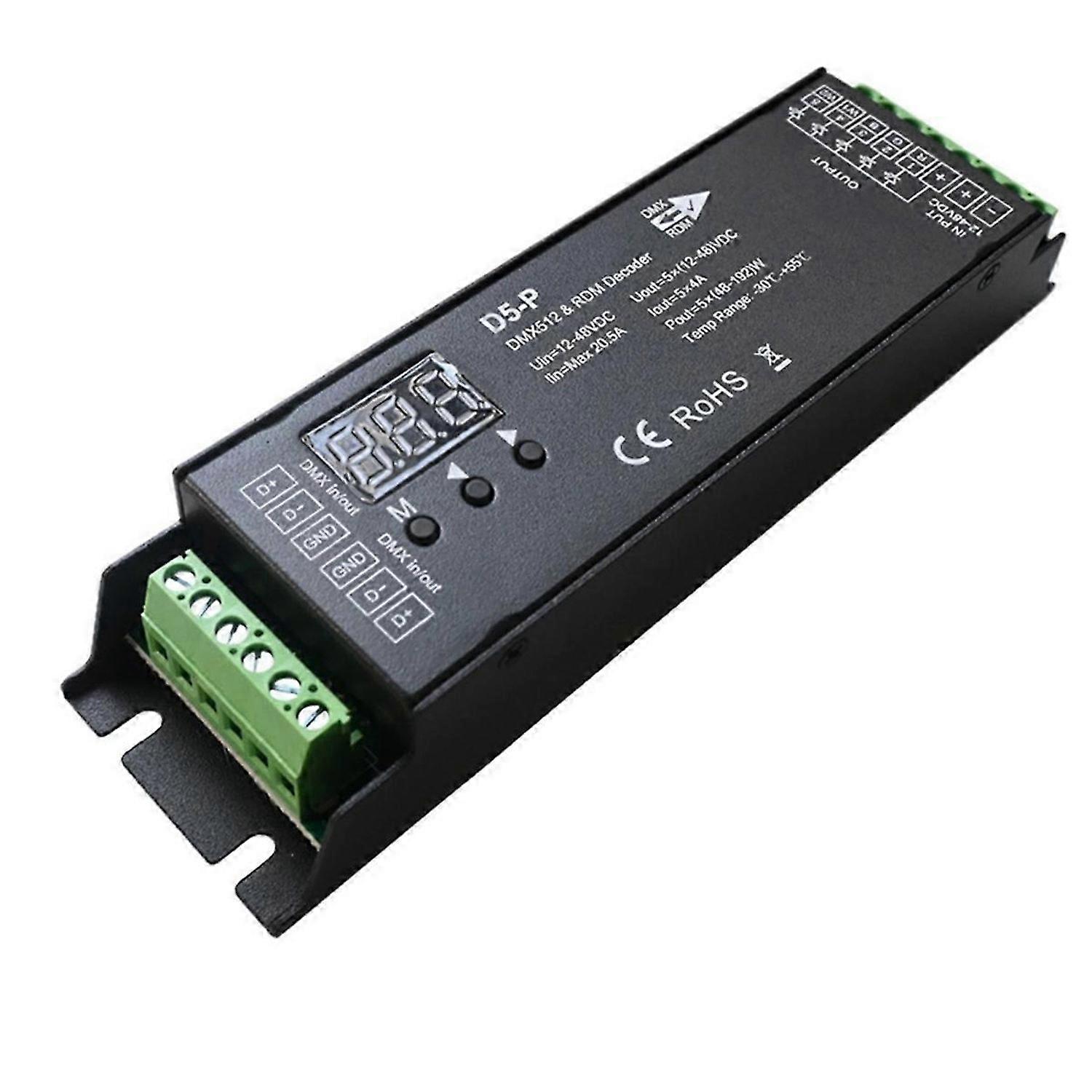 5 Channel DMX Decoder with RDM Digital Display LED Controller