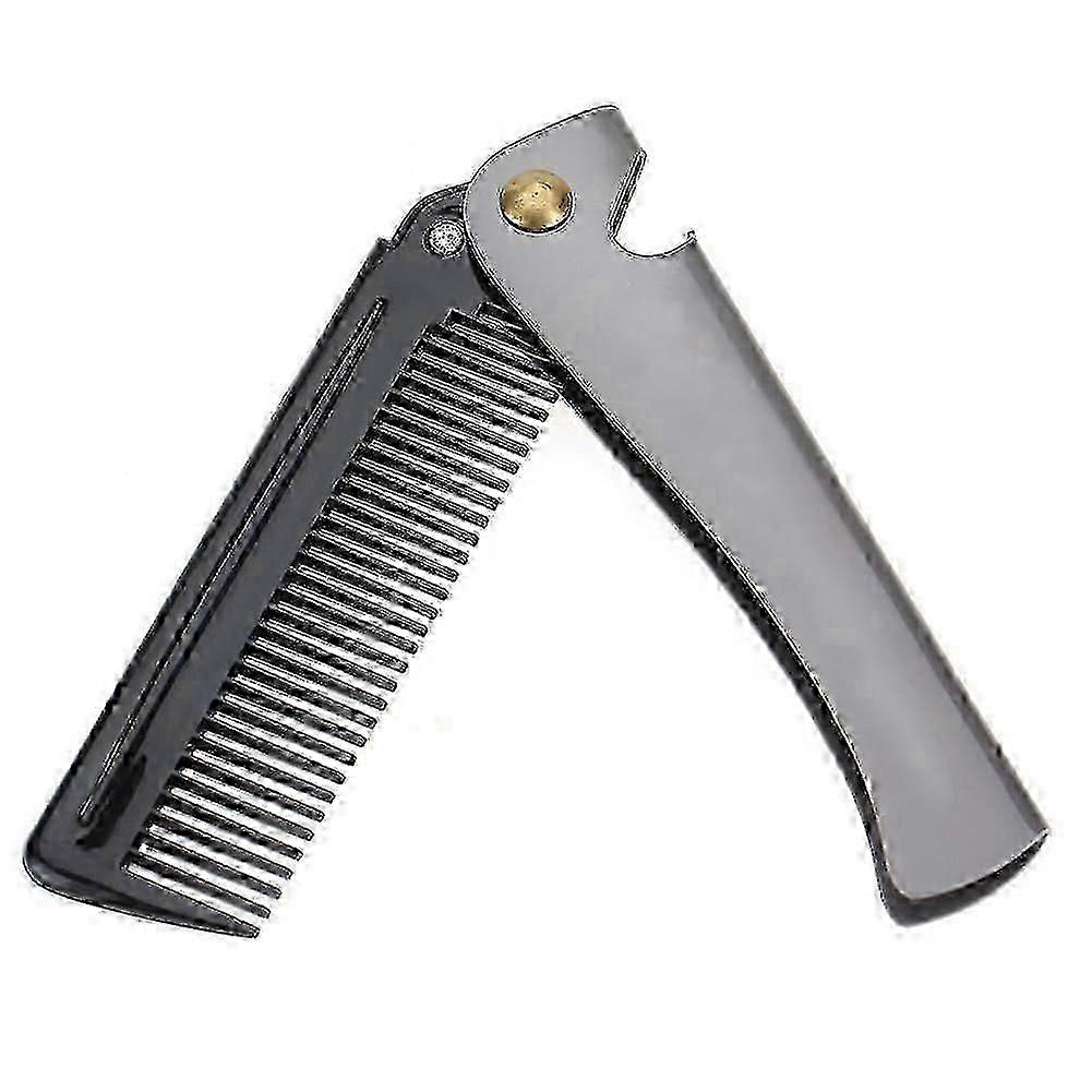 stainless steel folding comb compatible with beard and mustache
