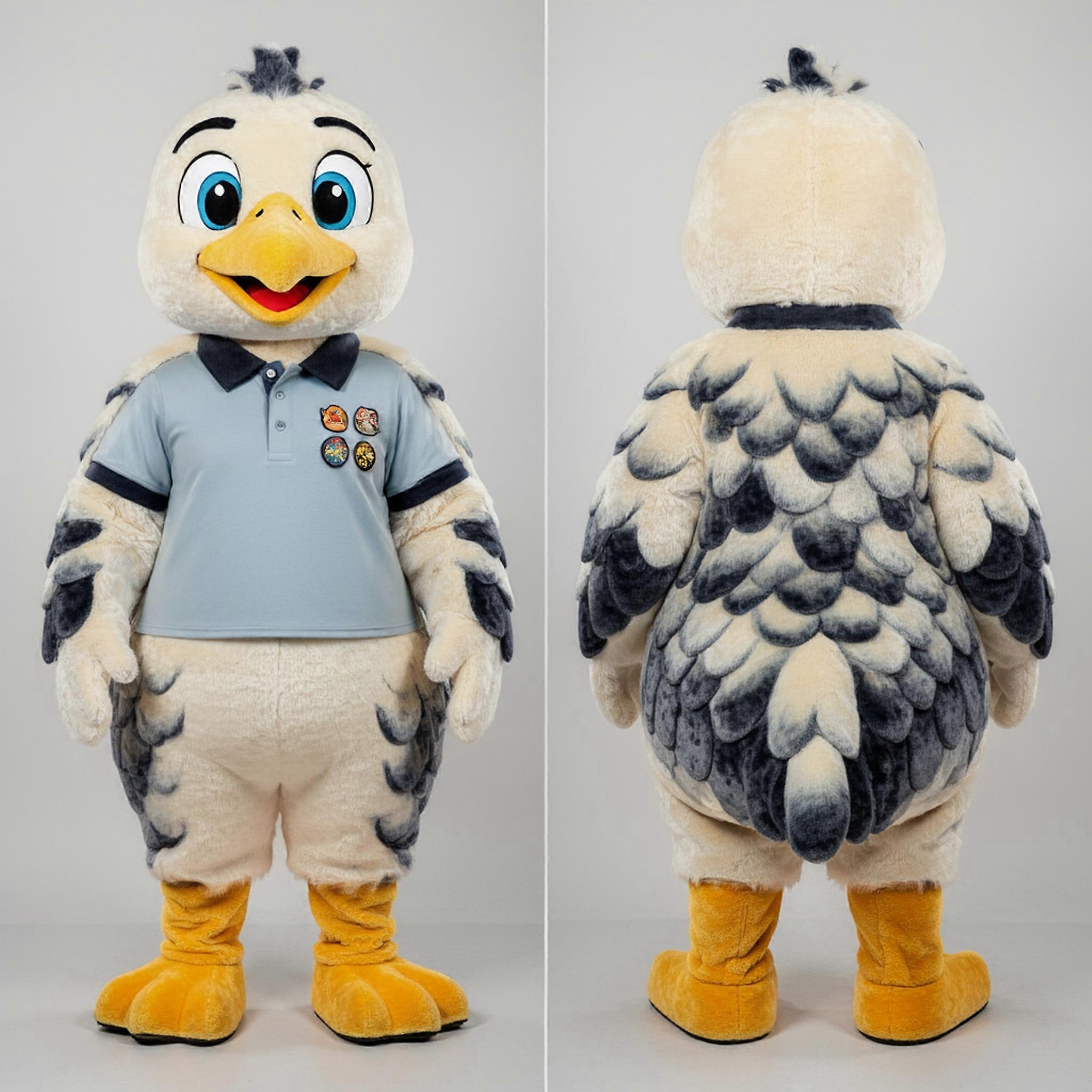 MASTICOT Cream Feathered Gull Mascot