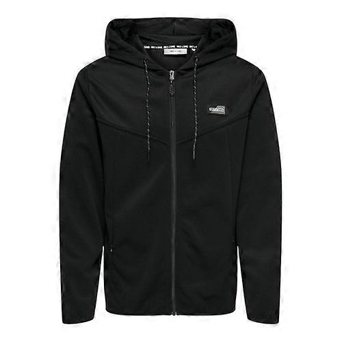 Only Mens Contrast Piping Hooded Regular Sweat Jacket