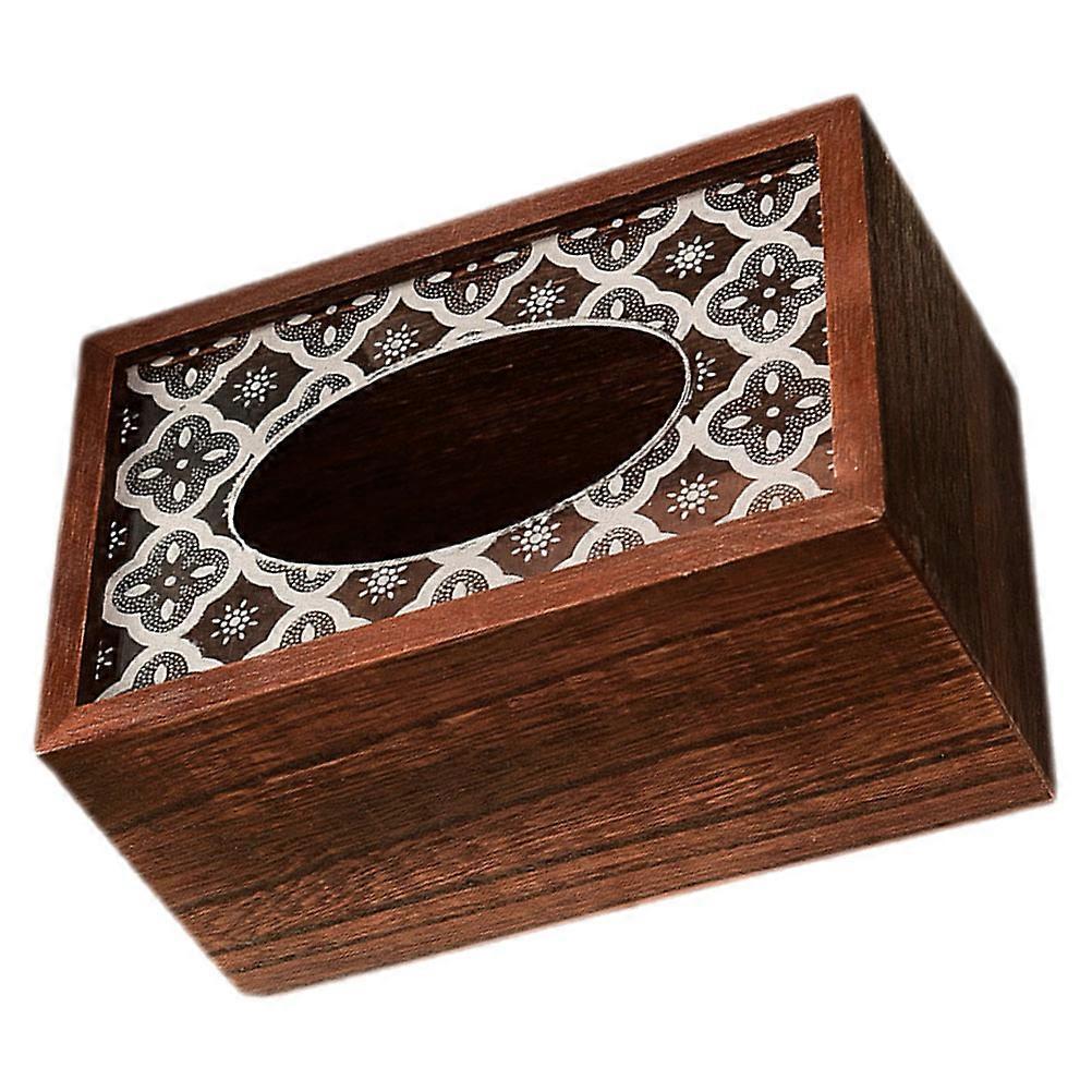 Wood Tissue Holder Rustic Tissue Box for Tabletop Use 5Pcs Set
