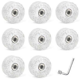 8 Pack 85A Quad Roller Skate Wheels 62 X 33mm with Bearings Compatible with Double Row Skating, Quad Skates Acc