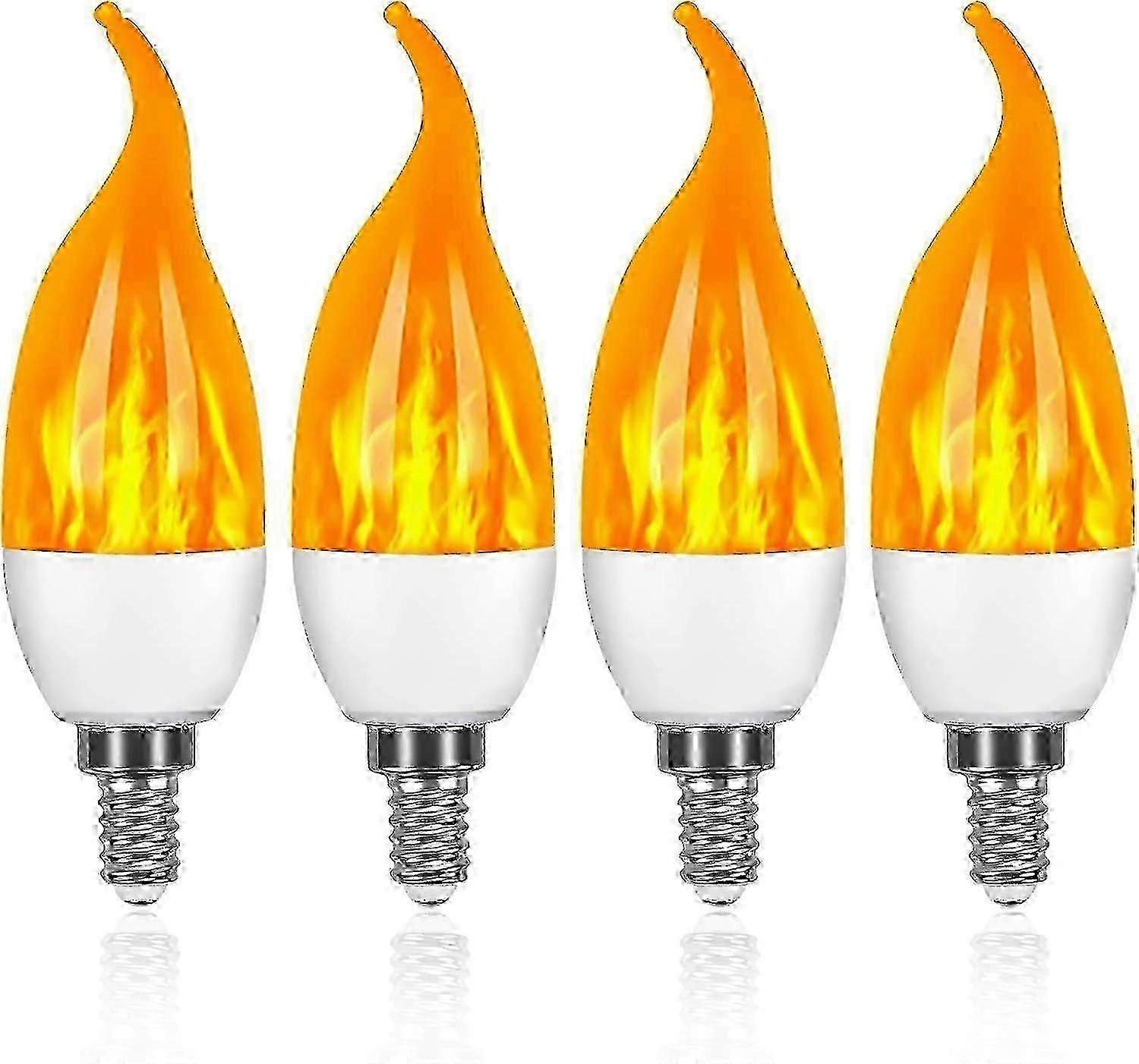 3-mode E14 LED flame bulb 4 pack decorative light