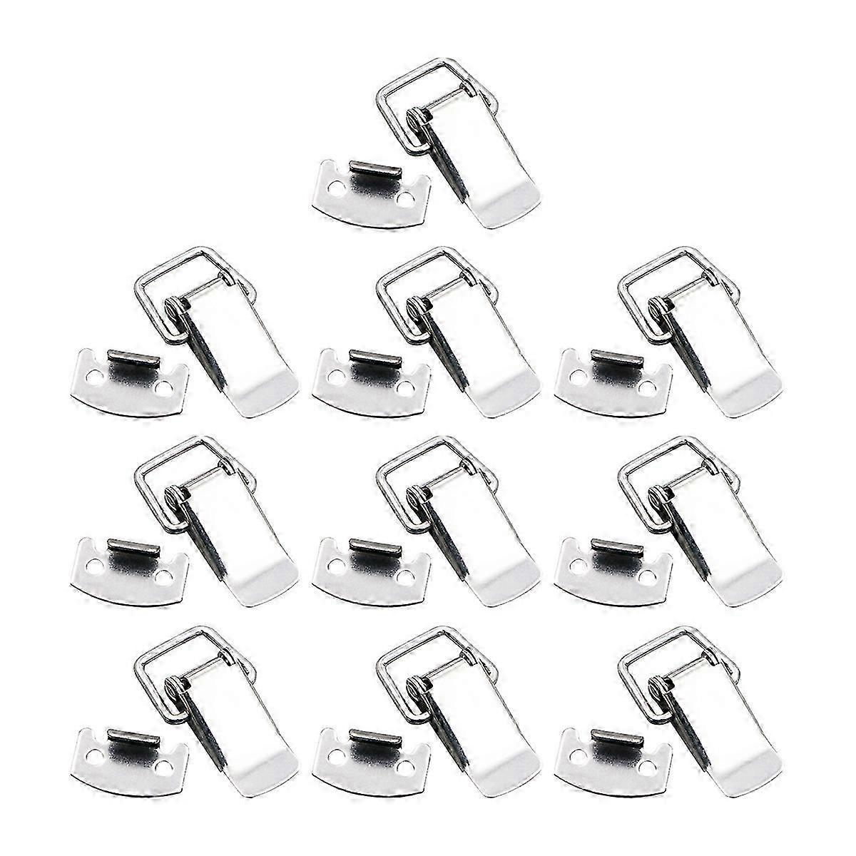 10pcs Cabinet Box Locks Spring Loaded Latch Catch Toggle Hasps compatible with Sliding Door