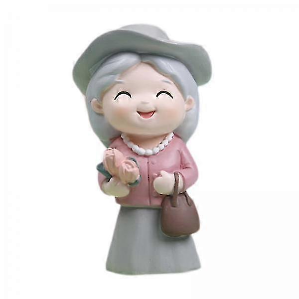 Resin Elderly Couple Cake Topper