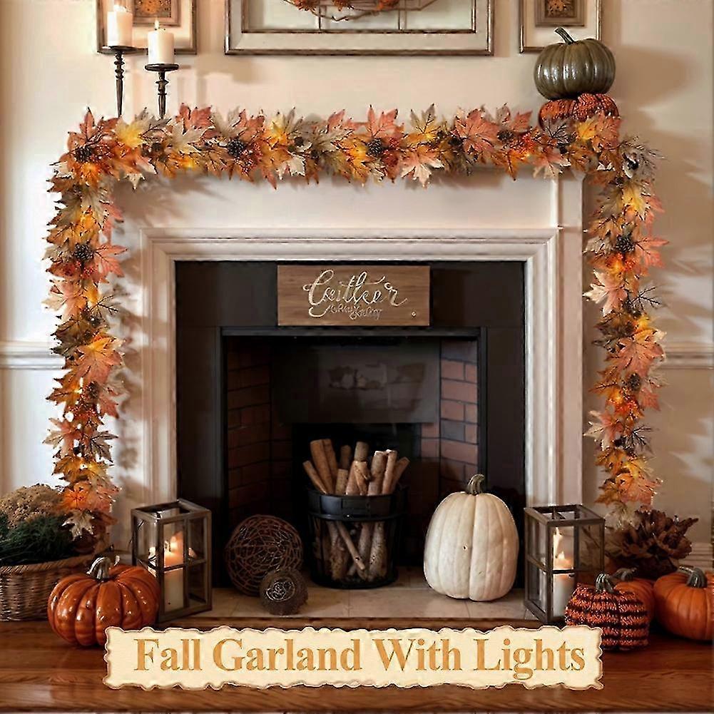 6 FT Fall Garland with Lights Timer Function Automatic on/Off,New 2026